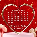 Personalized Wedding Day Crystal Ornament - Custom Date Glass Ornaments First Christmas Married, Future Mr and Mrs, Just Marry Ornaments, Bridal Shower Gifts 1st Married Crystal Ornament