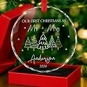 Personalized Wedding Ornament 2026 – Crystal Newlywed Keepsake, Mr and Mrs Decoration, Bridal Shower Present, First Married Glass Ornament, Unique Wedding Gift for Bride and Couple