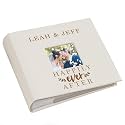 Personalized Wedding Photo Album, Custom Engraved Picture Album, Holds 200 4" x 6" Photos, Leatherette and Laser Engraved Scrapbook, Happily Ever After