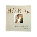 Personalized Wedding Photo Album, Holds 200 4" x 6" Photos, Engraved Couples Initials Leatherette Picture Album, Wedding Gift, Engagement Gift