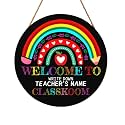 Personalized Welcome Sign for Classroom Custom Teacher Name Classroom Door Sign 12x12in Welcome to Our Classroom Door Hanging Sign Back to School Teacher Supplies Appreciation Gifts