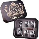 Personalized Whiskey Decanter Set for Men Rectangle Wooden Box Whiskey Glasses Custom Liquor Decanter for Husband Dad Boyfriend Birthday Christmas Whiskey Gifts
