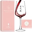 Personalized Gifts for Women Mom Friend Wife Her, Initial Wine Glasses Custom Gift, Happy Birthday Gifts for Women Mom Wife Best Friend Sister, 15.5Oz (T)