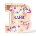 Personalized Wooden Letter Piggy Bank for Kids | Custom Name Alphabet Coin Bank A–Z | Money Saving Box for Boys and Girls | Birthday Gift for Children (B)