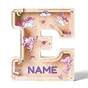 Personalized Wooden Letter Piggy Bank for Kids | Custom Name Alphabet Coin Bank A–Z | Money Saving Box for Boys and Girls | Birthday Gift for Children (E)