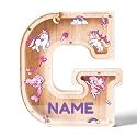 Personalized Wooden Letter Piggy Bank for Kids | Custom Name Alphabet Coin Bank A–Z | Money Saving Box for Boys and Girls | Birthday Gift for Children (G)