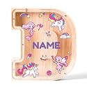 Personalized Wooden Letter Piggy Bank for Kids | Custom Name Alphabet Coin Bank A–Z | Money Saving Box for Boys and Girls | Birthday Gift for Children (D)