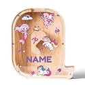 Personalized Wooden Letter Piggy Bank for Kids | Custom Name Alphabet Coin Bank A–Z | Money Saving Box for Boys and Girls | Birthday Gift for Children (Q)