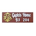 Personalized Wooden Name Plate – Hand-Painted with 3D Letters for Home, Office, Flat or House Entrance – Customized Outdoor Door Sign (23.5x8 cm) (Pattern 2)