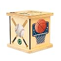 Personalized Wooden Piggy Bank for Kids and Adults, Handmade in USA by BloomOwl, Custom Coin Bank, Personalized Banks for Kids, Gifts for Baby Boys and Girls (Sports)