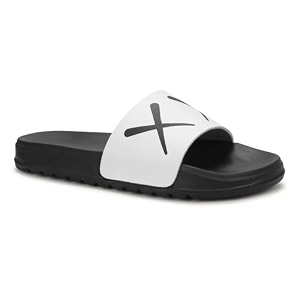 PERY-PAO Sliders Mens White Sky Blue Stylish