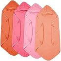 Peryiter 4 Pcs Muslin Hooded Baby Towels,Rainbow Colors