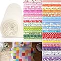 Peryiter 51 Pcs 8"x 8" 50 Cotton Fabric Square Pre Cut Quilting Bundle