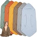 Peryiter 6 Pcs Muslin Hooded Baby Towels,Yellow,Blue,Green,Orange