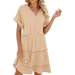 PerZeal Womens Casual V Neck Short Sleeve
