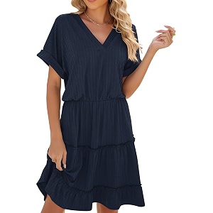 PerZeal Womens Casual V Neck Short Sleeve