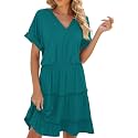 PerZeal Women39s Casual V Neck Short Sleeve