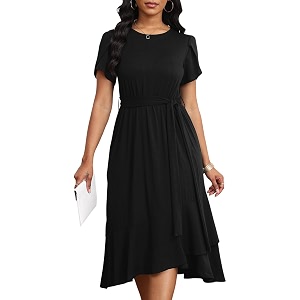 PerZeal Womens Summer Dress Casual Ruffle Sleeve