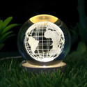 PESCA 3D Earth Crystal Ball Night Lamp with Base for Living Room, decoration, gift Night Lamp (6 cm, Earth)