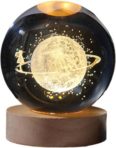 pesca 3d moon crystal ball night light24 inch glass ball with led wood base lamp night lamp 6 cm star walk