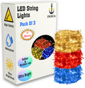 PESCA 40 LEDs 11 m Yellow, Red, Blue Steady String Rice Lights