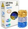 PESCA 40 LEDs 11 m Yellow, White, Blue Steady String Rice Lights