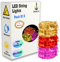 PESCA 40 LEDs 11 m Yellow, Red, Pink Steady String Rice Lights