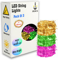 PESCA 40 LEDs 11 m Yellow, Green, Pink Steady String Rice Lights (Pack of 3)