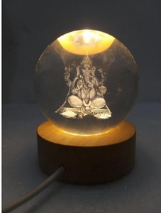 pesca lord ganesh 3d crystal ball lamps for bedroom warm white night lamp 6 cm lord ganesh