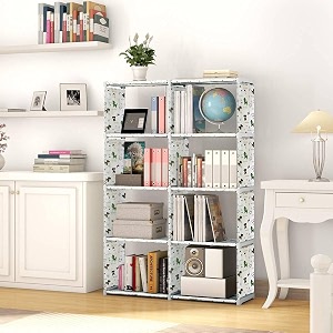 multipurpose bookshelf alloy steel metal storage shelve for books storage organizer children book rack bookcase for home cabinet shelves book shelf cabinet bookcases 8-layer animal white