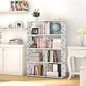 Multipurpose Bookshelf| Alloy Steel Metal Storage Shelve for Books Storage Organizer| Children Book Rack| Bookcase for Home |Cabinet Shelves Book Shelf Cabinet Bookcases (8-Layer, Animal White)