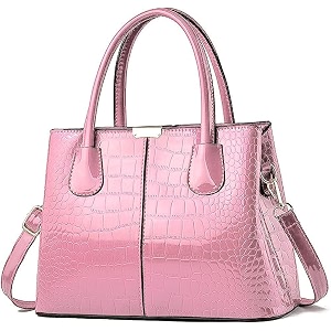 faux leather women handbags shoulder hobo bag purse with long strap pinkcp