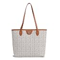 PESOMA Women's Tote Bag With Pocket, Girls Stylish Fashion Faux Leather Tote Shoulder Tote Bag for Women &amp; Girls Crossbody Bags for Girls &amp; Women (Cream H283)