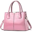 Faux Leather Women Handbags Shoulder Hobo Bag Purse with Long Strap (PinkCP)