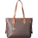 PESOMA Faux Leather Women Handbags Shoulder Hobo Bag Purse With Long Strap(Fits up to 12.9" Tablet/15.6") Purse (Square Pink) (Coffee-AA)