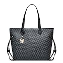 PESOMA Faux Leather Women Handbags Shoulder Hobo Bag Purse With Long Strap(Fits up to 12.9" Tablet/15.6") Purse (Square Pink) (Black-AA)