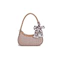 PESOMA Faux Leather Women Handbags Shoulder Hobo Bag Purse With Long Strap(Fits up to 12.9" Tablet/15.6") Purse (Square Pink) (Light Brown)