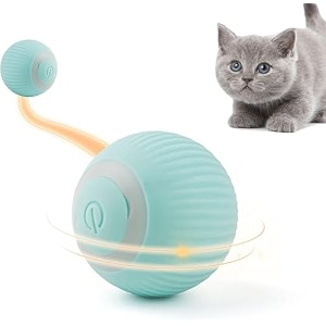 pet ball automatic toy - catdog toys for indoor smart silicone rolling ball with tailbird soundobstacle avoidance and motion activated kitten toys for bored indoor adult cats amp dogs
