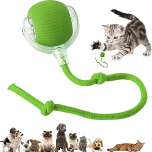 pet ball automatic toy - catdog toys for indoor smart silicone rolling tailobstacle avoidance and motion activatedkitten toys bored indoor adult cats amp dogs cat ball