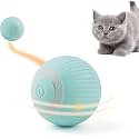 Pet Ball Automatic Toy - Cat/Dog Toys for Indoor Smart Silicone Rolling Ball with Tail,Bird Sound,Obstacle Avoidance and Motion Activated, Kitten Toys for Bored Indoor Adult Cats &amp; Dogs