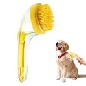 Pet Bath Brush with Shampoo Dispenser, 2026 New Dog Bath Brush Soft Silicone Bristle for Bathing Pets Grooming Massage Brush (Green) (Yellow-A)