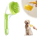Pet Bath Brush with Shampoo Dispenser, 2026 New Dog Bath Brush Soft Silicone Bristle for Bathing Pets Grooming Massage Brush (Green) (Green-B)