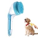 Pet Bath Brush with Shampoo Dispenser, 2026 New Dog Bath Brush Soft Silicone Bristle for Bathing Pets Grooming Massage Brush (Green) (Blue-A)