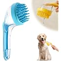 Pet Bath Brush with Shampoo Dispenser, 2026 New Dog Bath Brush Soft Silicone Bristle for Bathing Pets Grooming Massage Brush (Green) (Blue-B)