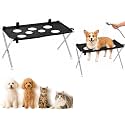 Pet Bathing Hammock for Dogs Cats, 8-Hole Grooming Harness with Stand for Bathing and Grooming, Nail Trimming and Ear Cleaning（Black）