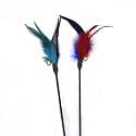 Modern Wand Stick Toy for Cats, Feather Toys with Bell Kitten Toy Replaceable Wond Cat Teaser Playing Stick Wand Toy - Pack of 2