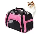 MuchL Cat Carrier for Cats Soft-Sided Travel Pat Carrier for Cat with Wooden Padding Board Airline Approved Lightweight Comfortable Cat Bag for Puppy Small Pets (Small, Pink)