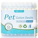 MEDUWEDU Pet Cotton Swabs, 55 Count｜Gourd-Shaped Tips｜Soft Cotton &amp; Paper Stick｜Dog &amp; Cat Ear Cleaner Swabs｜Safe Grooming Tool for Pets