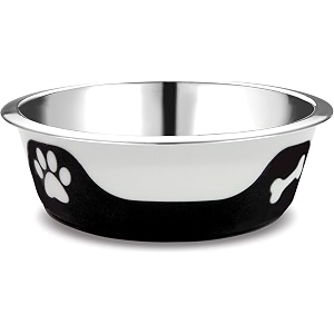dog bowls thermocool insulated stainless steel non slip no spill insulated dog bowl keeps food warm amp water cold for dogs and cats black 32oz 890ml medium