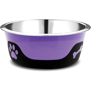 dog bowls thermocool insulated stainless steel non slip no spill insulated dog bowl keeps food warm amp water cold for dogs and cats purple 8oz 240 ml extra small